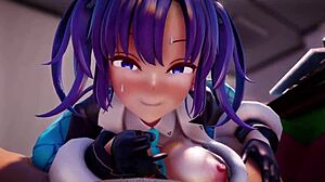 Hayase Yuuka Gives Fresh Panties as Gift in 3D Hentai