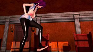 3D Hentai s velkým zadkem a velkými kozami v divoké jízdě Wow!