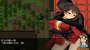 쿠노이치 피오니 게임플레이로 처녀 가슴에 정액과 자지 싸움