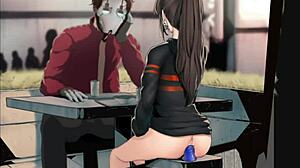 Dilmur del 3 prikazuje vroče piškanje in lezbično igro s toyem v hentai