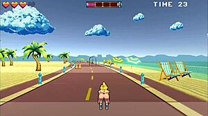 哇！本子游戏溜冰妹海滩公开内射！