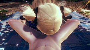 Genshin Impact Hentai Nabízí POV Fischl Kouření. Sperma Pokrývá Její Obličej V Asijské Anime Hře.