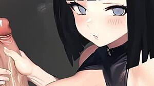 Hinata Hyuga dává horký handjob v POV akci