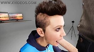 Blowjob deepthroat cepat dalam animasi hentai 3D