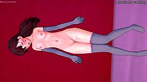 D.Va în bikini și ciorapi se pregătește să fută în hotelul de dragoste.