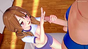 헤르마나스트라가 스포티한 옷차림으로 침실 액션, 땋은 머리로 유혹해