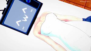 Femeie TV solo cu prosop așteaptă în infirmerie tratament erotic