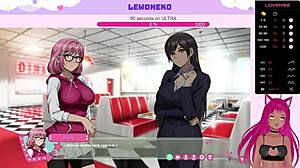 Lewdneko VTuber zaroni u futa akciju sa creampie i velikim kurcem