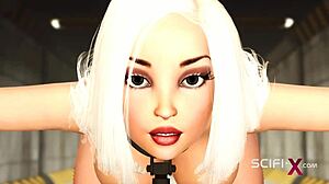 Bunker BDSM sci-fi: loira sexy algemada para brincadeira bruta