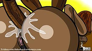 Большая жопа черная толстушка принимает огромный член в жопу анимация