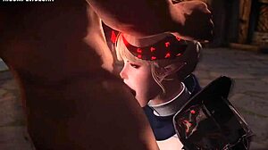 Милая блондинка-демон в Skyrim жестко трахается монстром в 3D!