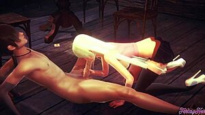 세븐 데들리 신즈 엘리자베스 라이언스가 3D 헨타이에서 격렬하게 빨아주고 세게 박힘