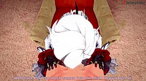 Arlecchinova práce s nohama a blowjob v Genshin Impact POV fantasy