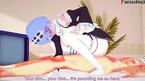 レム、もっと激しくアヘ顔でファックして 巨乳メイドファンタジー