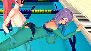 Kajian renang jadi 3D hentai facial seronok