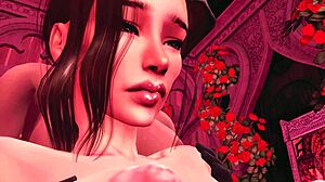 Lara Croft enslaved by a massive futanari cock in Sims hentai SFM