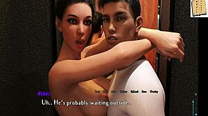 متشابك 22: استيقاظ بجانب برونيت عارية الصدر الجذابة