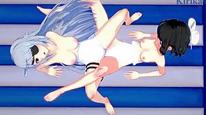 מיקו קוהינאטה ולאורה בודוויג צוללות למשחק לסבי חם. סימפוגיר פוגשת אינפיניט סטרטוס!