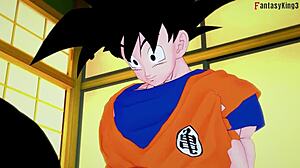 в Dragon Ball Zex 4, Chichi ебе Goku докато Gohan гледа. Пълният 1-часов филм от Sheer Fantasyking3 в 3D картоон