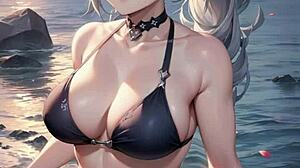 性感亚洲宝贝在3D动画中被陌生人大屌怪物猛钻