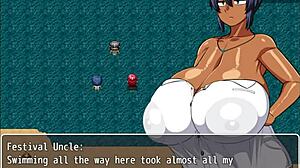 Chica bronceada Natsuki en juego hentai ep 16 derrota a lord impregnaria