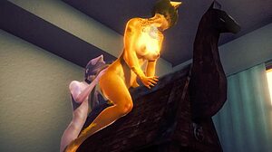 Hentai Furry - Mew the Cat dalam seks creampie kinky dengan Gepard