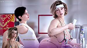 Привлекательная Большая Сиськи Мачеха Получает Задницу Набитую! Огромный 10 Дюймовый Хуй Наполняет Тесную Кремовую Писку.