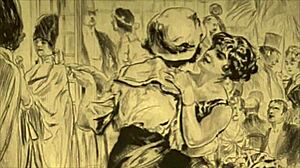 클래식 빈티지 에로틱 일러스트레이션 펼쳐져