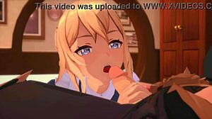 maids jean from genshin impact serve in wild 3d group action.