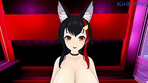 Η Houshou Marine και η Ookami Mio σε άγριο POV creampie