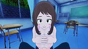 Ochako og Izukus intense creampie økt føles så ekte