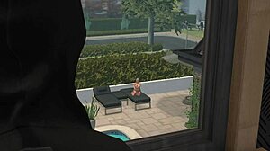 Мой сосед и его бимбо-мачеха отрываются у бассейна в 3D-фантазии