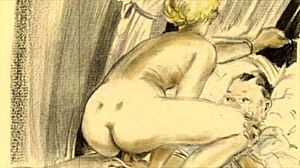 Винтидж еротични рисунки показват ретро аниме анимации със сензуални детайли