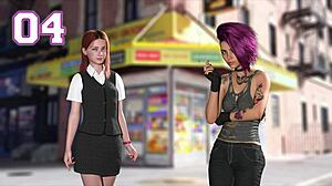 Sommer in der Stadt 04, Treffen mit heißer rauchender Emo mit Tattoos für dampfende lesbische Vibes. Sie ist total kurvig!