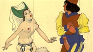 Wintage Erotyczna Ilustracja z Retro Anime Styl Detale