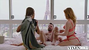 Vixen Jia Lissa in wild Paris threesome with Sonya