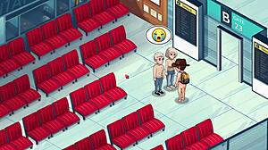 Honeysun gameplay część 1 rozpoczyna się od rudej stewardesy robiącej lodzika