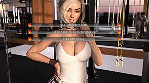 Summers Gone 43: Blonde tiener met grote tieten wordt wild in de gym. Erotische anime actie wacht.