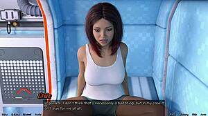 Strandad I Rymden: Bisexuell Flicka Bredvid Med Stora Tuttar Planerar Kurvig Tretal Sex