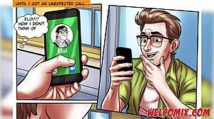 Nørd knepper stor røv kvinde i anal sex via videoopkald