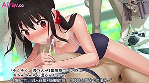 Holky v plavkách v anime ukazují drzé bikini těla. Úžasné křivky kradou scénu.