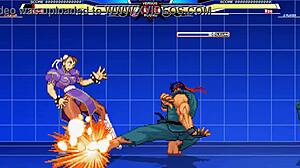 Специфична Chunli се бори са Longом у жестоком anime сукобу