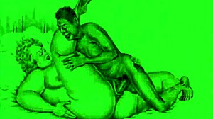 Hey, schau dir diese vintage erotische Illustration aus klassischem Anime an