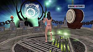 인도 미녀가 섹시한 자세로 3D 애니메이션 섹스