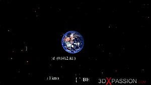 Weiblicher Sex-Cyborg rammelt geiles Mädchen hart auf Raumstation mit extremem Deepthroat