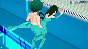 루미 우사기야마, 미르코, 츠유 아스이, 그리고 이즈쿠 미도리야의 격렬한 마이 히어로 아카데미아 섹스.