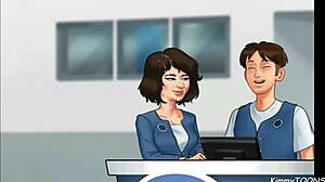 Summertime Saga - Manager's Daughter Sucking Me Behind Front Desk at Work