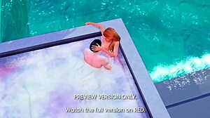 Acción caliente en jacuzzi en clip preview de hentai 3D