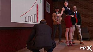 Bisnes fesyen - pantat di depan pelabur e2 9 paparkan adegan kartun 3D berani.