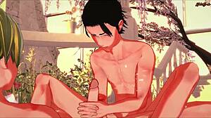 Eren 在巨人本子场景中猛干Armin